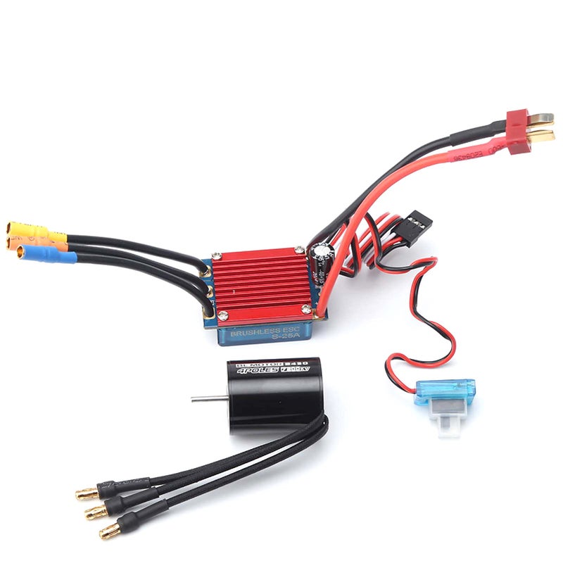 GoolRC 2430 7200KV 4P Sensorless Brushless Motor with 25A Brushless ESC?Electric Speed Controller? for 1/16 1/18 RC Car Truck - Image 1